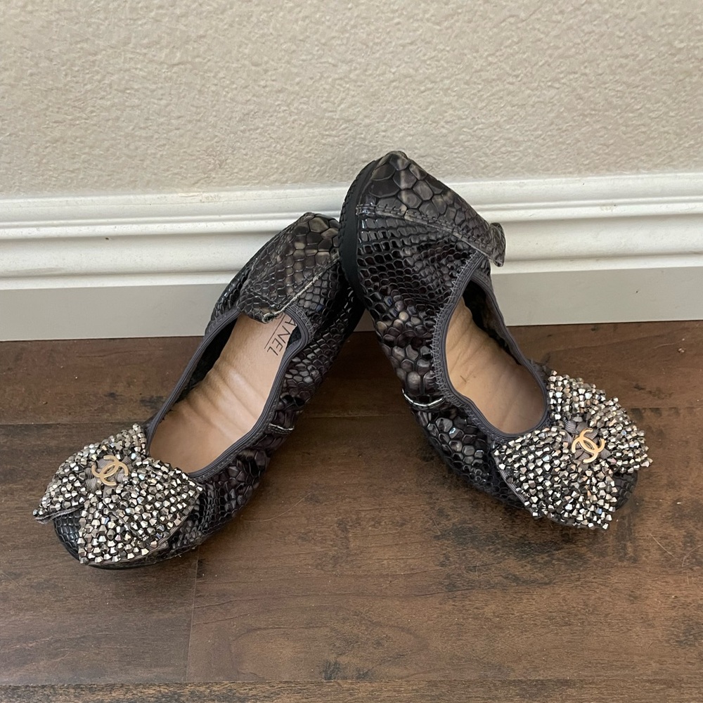 Rhinestone Reptile CHANEL Ballet Flats